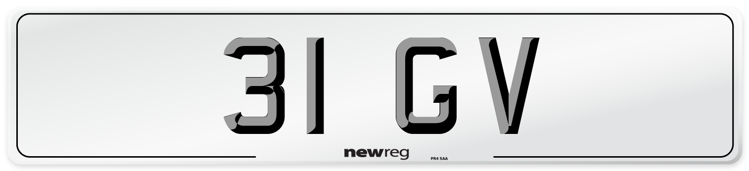 31 GV Number Plate from New Reg